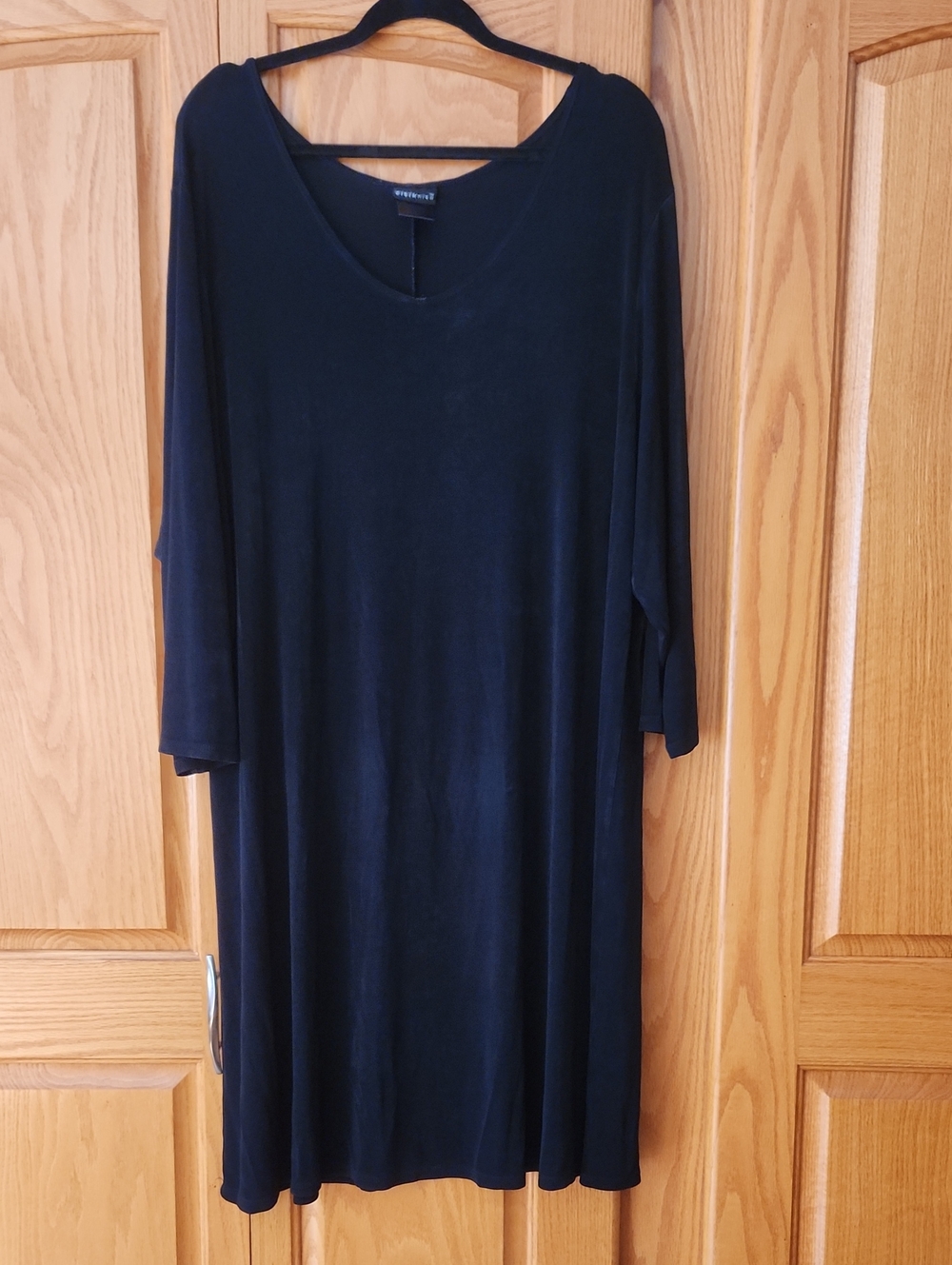 Black V-Neck Midi Dress